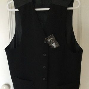 Men's M black waistcoat vest prom wedding.